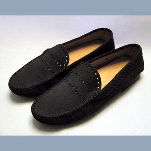 Tod's Women's Charcoal Gray Suede Driving Moccasins Shoes Size 40 EU (9 US)
